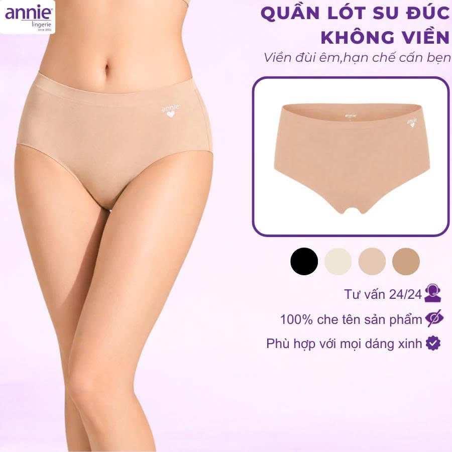 Quần lót nữ đúc su không đường may lưng vừa annie QE 4595 mềm mịn co giãn 4 chiều