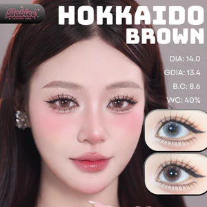 Lens mắt Hokkaido Brown màu nâu tây ánh đỏ - size nhỏ, thương hiệu Babiee Hàn Quốc, hsd 12 tháng