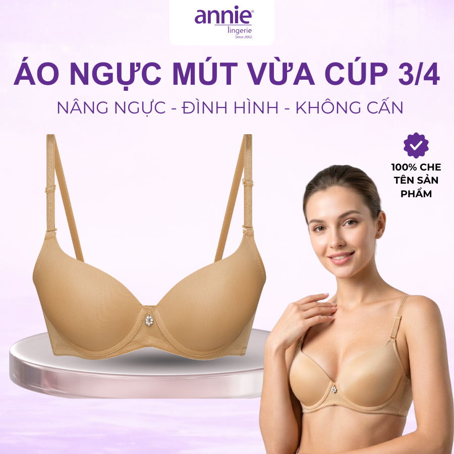 Áo ngực annie cao cấp Bra 8153 mouse vừa, cúp 3/4 mặc thoải mái cả ngày