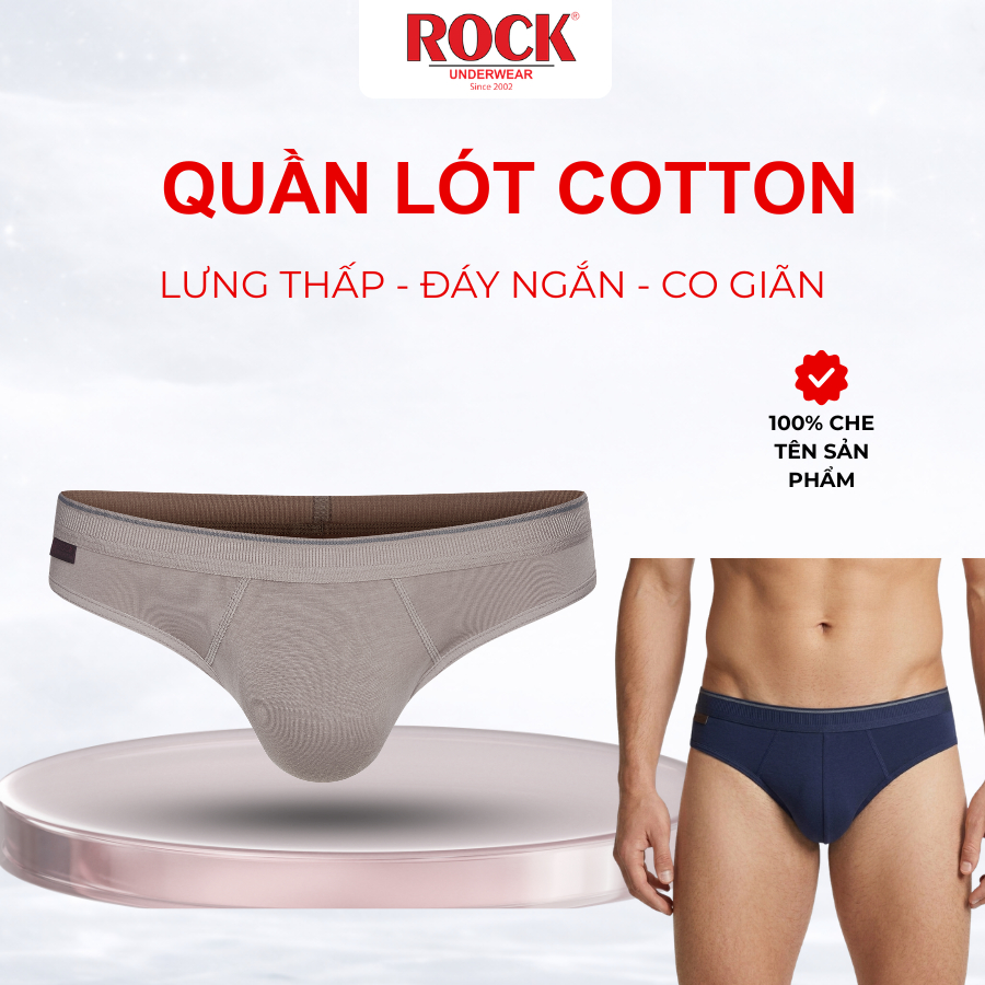 Quần lót nam cotton 4 chiều ROCK QA436 mạnh mẽ,co giãn tốt,thấm hút, ôm sát, không cấn bụng