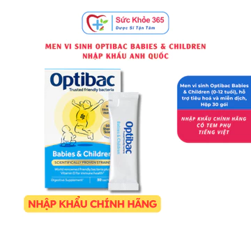 [CHÍNH HÃNG] Men vi sinh Optibac Babies & children, bổ sung men vi sinh & chất xơ, vitamin D cho trẻ em từ 0 -12 tuổi
