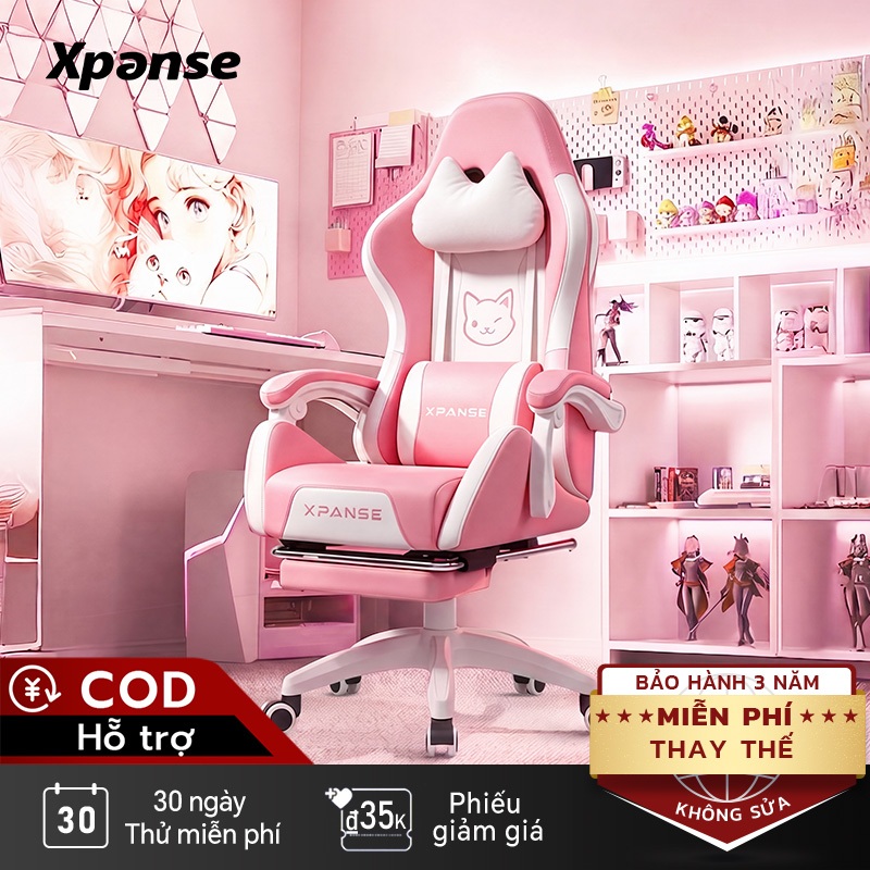 Ghế game gaming Xpanse X33 – ghế công thái học |Thiết kế đặc biệt cho nữ giới| ghế tựa lưng làm việc ghế xoay văn phòng