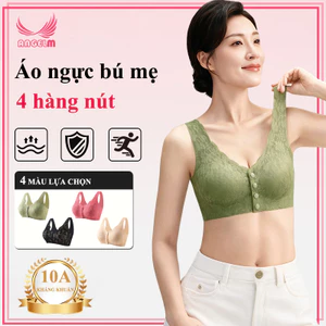 ANGEL MOMMY Áo ngực cài nút phía trước không dây kiểu vest liền mạch cỡ lớn kiểu dáng mỏng br01