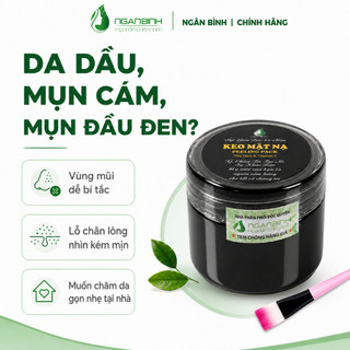 Gel Lột Mụn Đầu Đen Ngân Bình 50g - Hỗ Trợ Làm Sạch Mụn Cám Tặng Cọ Chính Hãng