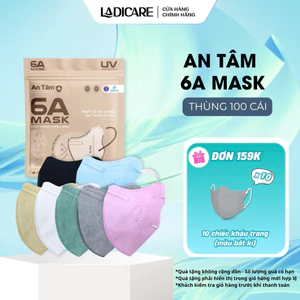 Khẩu trang 6A AN TÂM chống nắng toàn diện, ngăn tia uv kháng khuẩn 4 lớp dày dăn