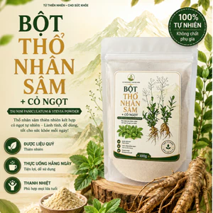 Bột Thổ Nhân Sâm + cỏ ngọt - giúp giảm Cortisol - Thức uống cho người làm văn phòng.