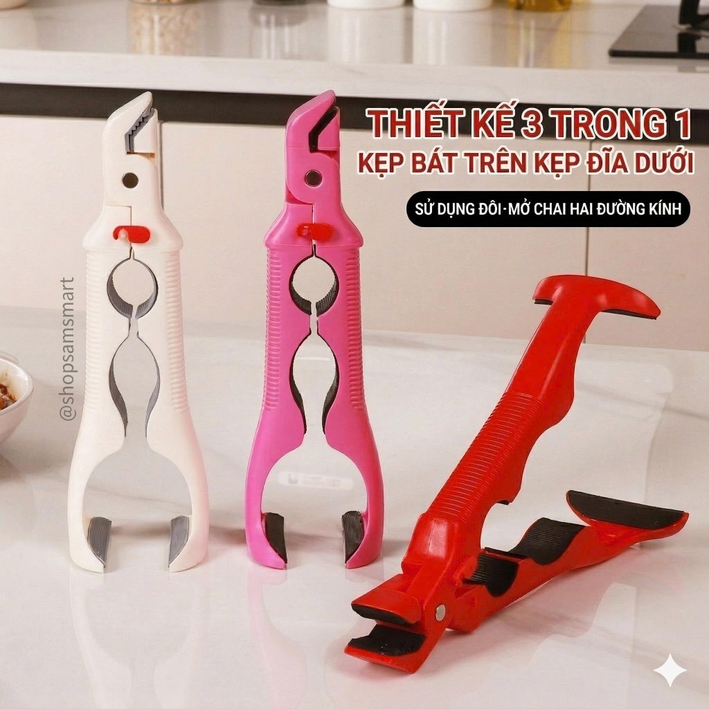 Kẹp Gắp Bát Đĩa Chống Bỏng Đa Năng – 3 Trong 1, Dụng Cụ Nhà Bếp Tiện Dụng, Bền Bỉ