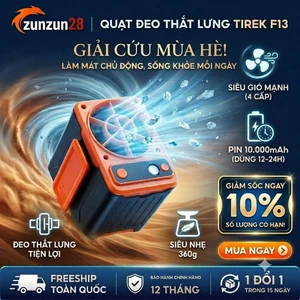 Quạt Mini Đeo Thắt Lưng F13 Hàng Chính Hãng- Chạy Liên Tục 12h-24h Tích Hợp Sạc Dự Phòng 10000mAh