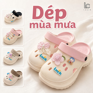 Dép sục nữ đế dày phong cách nữ tính, quai hậu đi mưa, chống trượt, nhẹ chân, dễ lau, phối váy quần hằng ngày