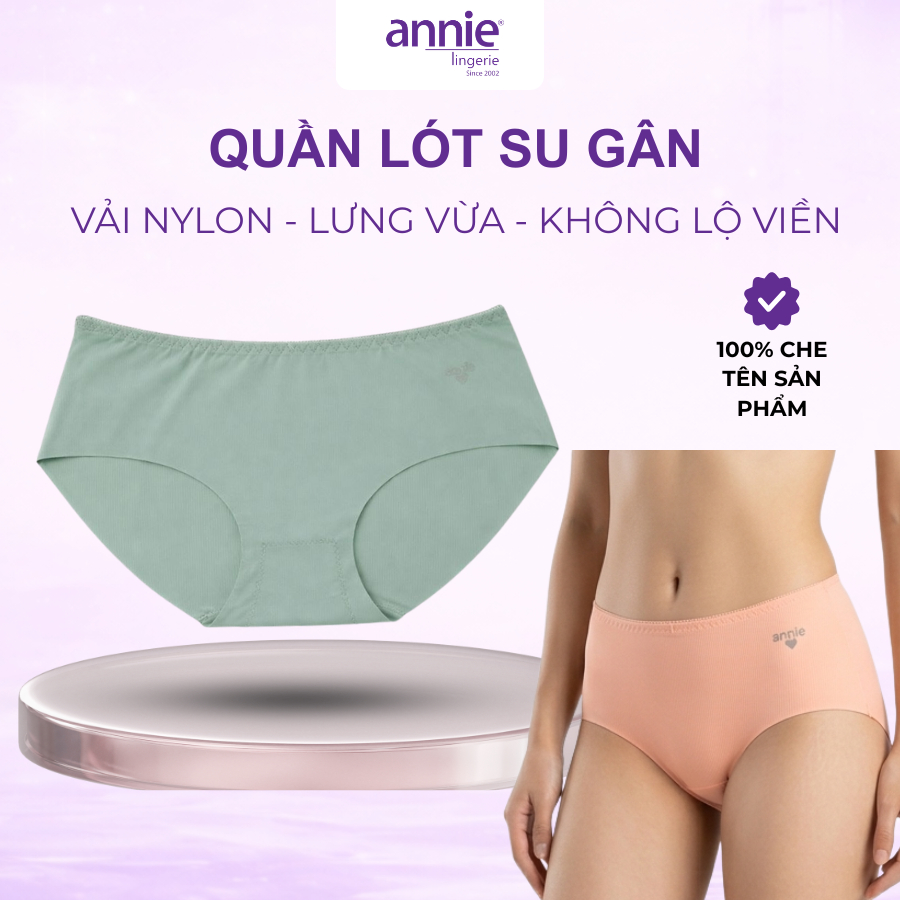 Quần lót nữ annie QE 4956 su gân không viền mặc êm không vết hằn