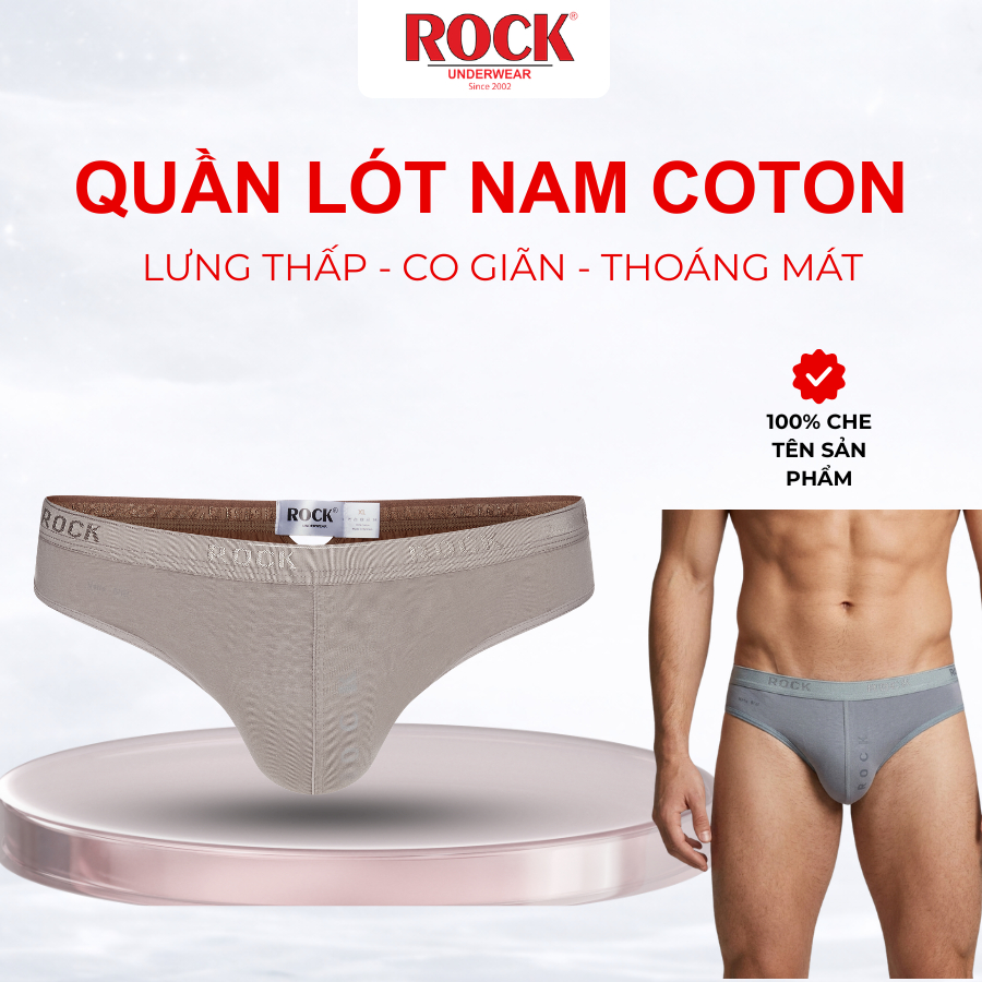 Quần lót nam cao cấp cotton ROCK QA428 thấm hút tốt thoáng mát, thun nhỏ không cấn bụng,cá tính