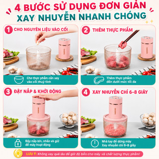 (BH 1 năm) Máy xay thực phẩm đa năng Samono SW-MFC300 1.2L - xay thịt có kèm dụng cụ bóc tỏi, 1 cối thủy tinh 3 cối nhựa