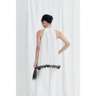 [N6] Áo Yếm Chấm Bi Phối Ren Polka Dot Top, Chất Vải Lụa Thoải Mái, WKI115, SOME HOW STORE