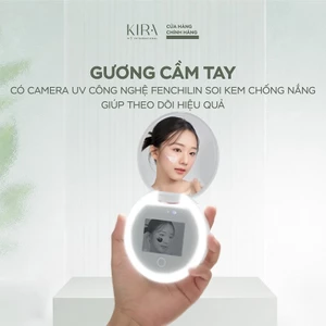 Gương cầm tay có camera UV Kira công nghệ FENCHILIN soi kem chống nắng (TẶNG KÈM THẺ ĐO UV)