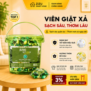 Hộp 140 Viên Giặt Xả 5in1 Hương Hoa Dịu Nhẹ, Viên Giặt Khử Khuẩn 99%, Lưu Hương Lâu, Làm Mềm Vải
