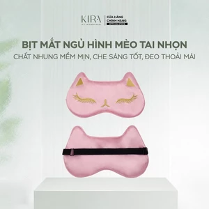Bịt mắt ngủ hình mèo tai nhọn – Chất lụa mềm mịn, che sáng tốt, đeo thoải mái