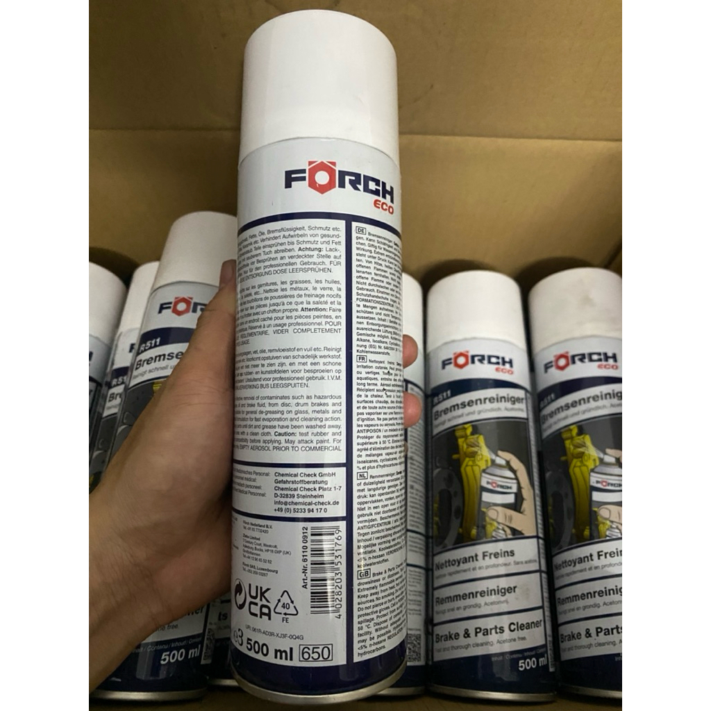 Vệ sinh bố thắng đĩa phanh, tẩy dầu mỡ FOCCH 500ML