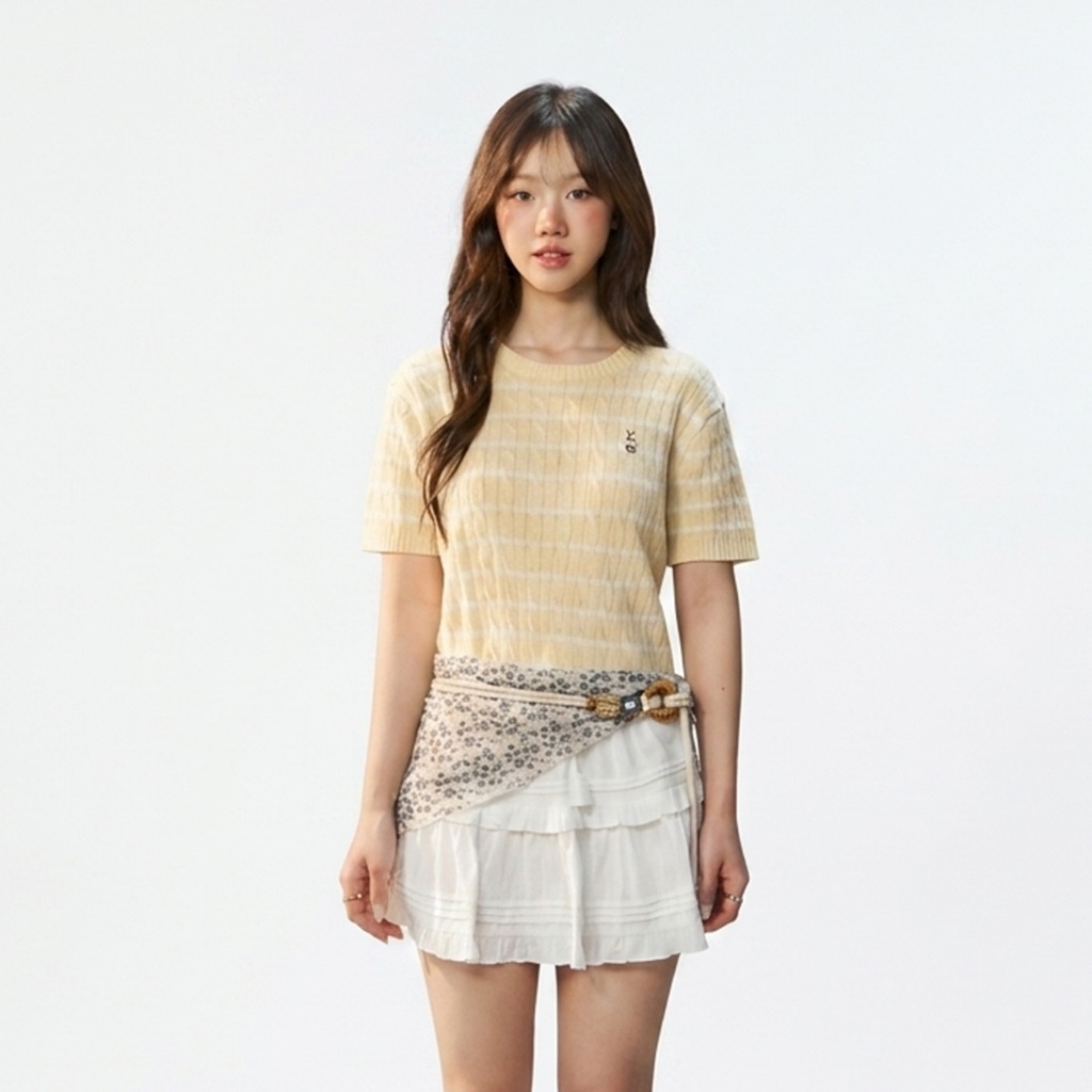 Áo Sweater Mùa Hè WHO.A.U Steve Melange Short Sleeve Sweater_WHKAG2412F