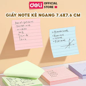 Set 100 Giấy Note Kẻ Ngang Màu Pastel Deli, Giấy Ghi Chú Học Từ Vựng, Lập Kế Hoạch, Văn Phòng