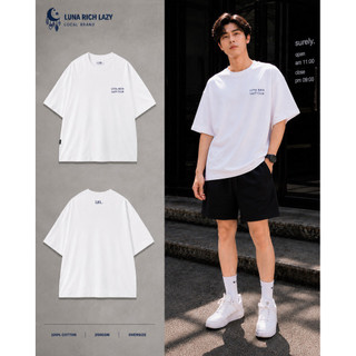 Áo Thun Oversize Nam Nữ Form Rộng Basic Unisex Cotton 100% 250GSM Tay Lỡ Local Brand Luna Rich Lazy