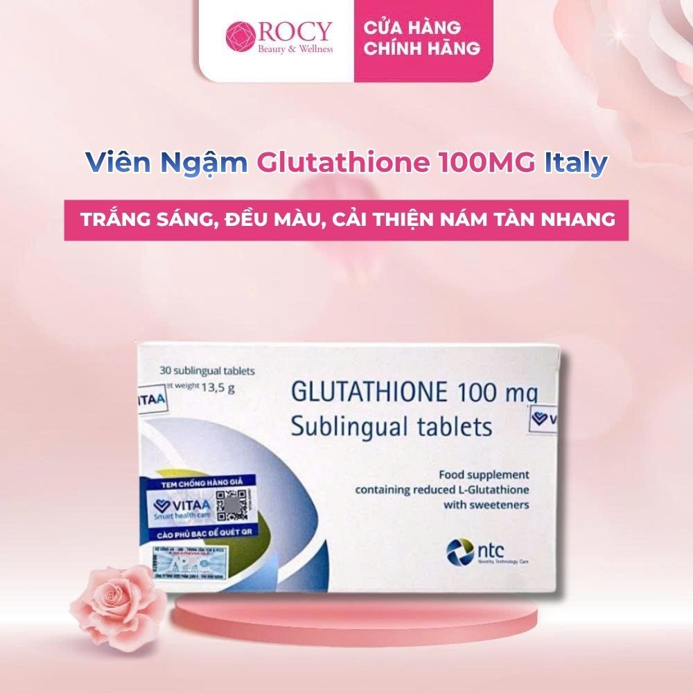 Viên Ngậm Glutathione 100mg ROCY – Làm Sáng Da, Mờ Nám, Ngăn Lão Hóa – Hộp 30 Viên