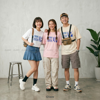 Áo Thun Nam Nữ Oversize 100% Cotton Cao Cấp CLARO - NEVER GIVE UP