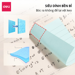 Set 100 Giấy Note Kẻ Ngang Màu Pastel Deli, Giấy Ghi Chú Học Từ Vựng, Lập Kế Hoạch, Văn Phòng