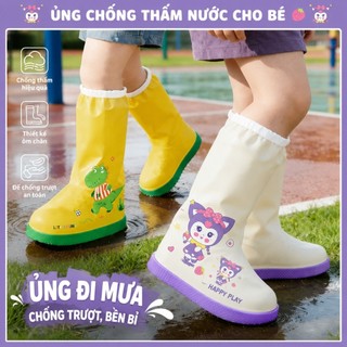 Bọc Giày Đi Mưa Trẻ Em Chống Nước | Bao Giày Chống Trơn Cho Bé Có Khóa Kéo Chống Thấm Size 26-38