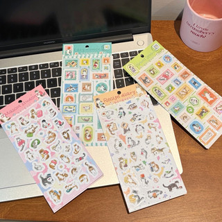 Little Stationery | Sticker Mèo Cute Vintage Trang Trí Sổ Tay Journal Scrapbook DIY