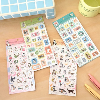 Little Stationery | Sticker Mèo Cute Vintage Trang Trí Sổ Tay Journal Scrapbook DIY