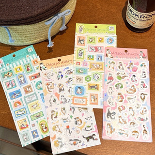Little Stationery | Sticker Mèo Cute Vintage Trang Trí Sổ Tay Journal Scrapbook DIY