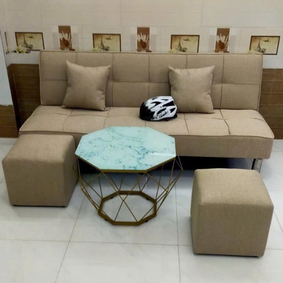 bộ sofa 3 trong 1 sang trọng đẹp mê ly + 1 bàn kim cương + 2 đôn + 2 gối ôm tiện lợi dễ dàng sử dụng