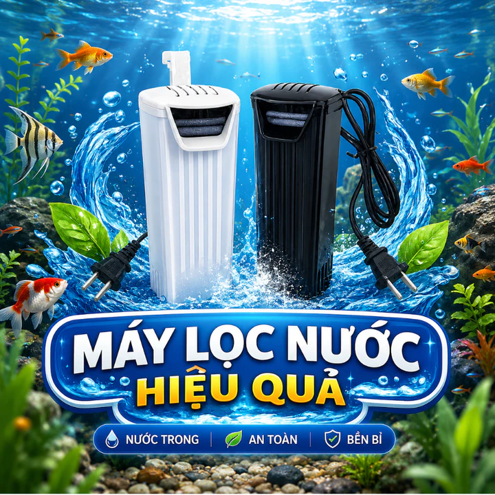 Bộ Lọc Đứng Hồ Rùa Hồ Cá - Lọc Nước Trong, Khử Mùi, Kèm Vật Liệu Lọc Cao Cấp*