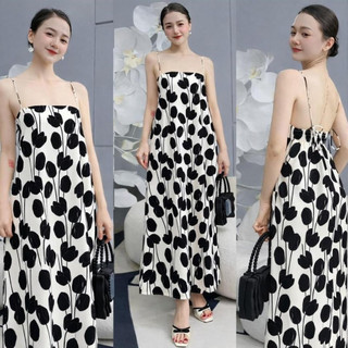 Đầm 2 dây tiểu thư maxi dáng dài, Váy nữ sang chảnh đi biển, Váy hai dây basic mặc hè đi du lịch cho nữ VD01- BIATON