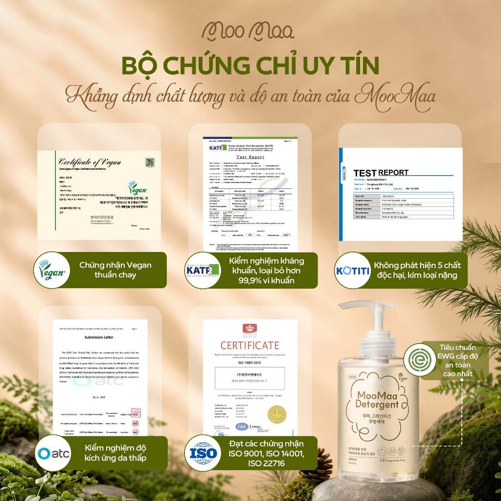 Nước rửa bình ngũ cốc thuần chay Hàn Quốc MooMaa - Túi refill - 450ml
