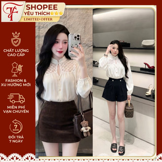 (LOẠI 1 )Áo Công Sở Nữ Kiểu Trẻ Trung Trắng Phối Nơ Thanh Lịch Tôn Dáng - ÁO Có Cổ Sơ Mi Văn Phòng Phẹ Nhàng |167