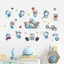 Sticker Decal Dán Tường Mèo Xanh Mẫu 2 Có Keo Sẵn 90x55.5cm - Trang Trí Tường Decor Phòng Ngủ
