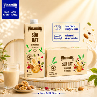 Sữa Hạt Vinamilk 9 Loại Hạt Ít Đường Hộp 1 Lít - Thùng 12 Hộp