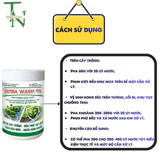 ULTRA WASH TN -Chuyển rửa vườn – Rửa trôi rong rêu, Nâm khuẩn, Làm sạch cây trồng – Hủ 250G