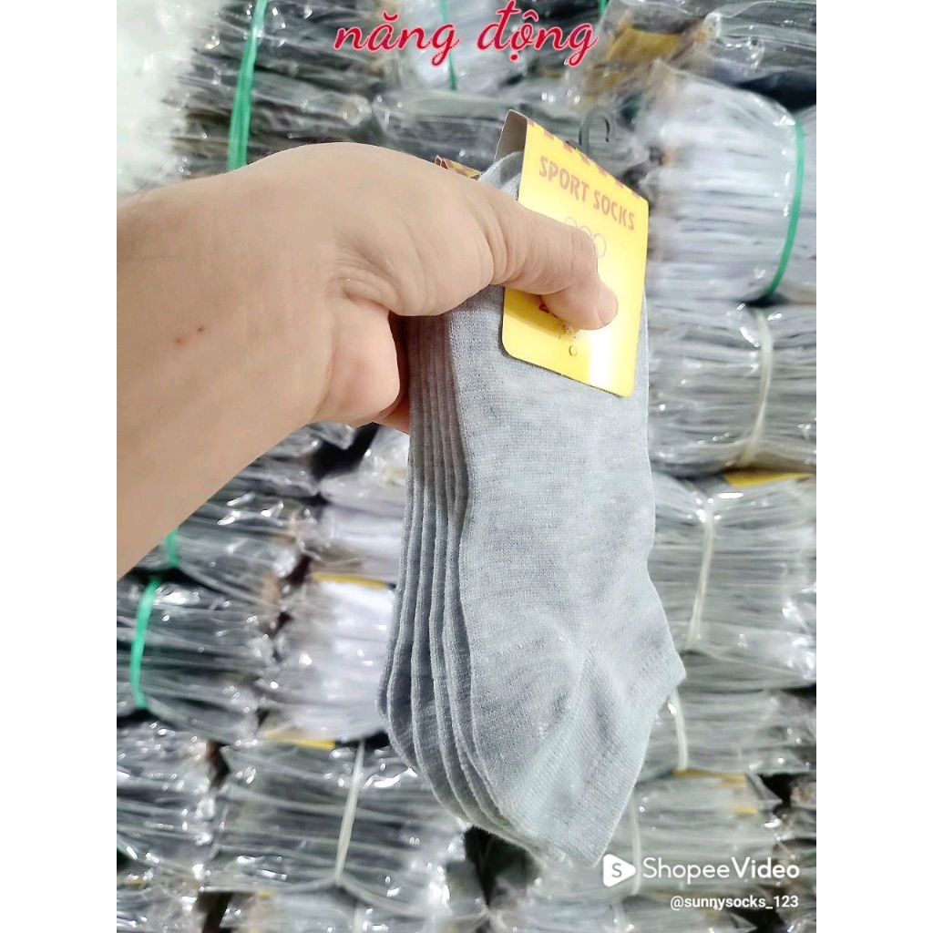 Combo 10 đôi Tất trơn cổ ngắn FREESHIP