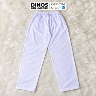 Quần Blouse Trắng Dinos Lưng Thun, Vải Kate Silk Cho Sinh Viên Ngành Y, Nhân Viên Y Tế