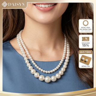 [ DAISYN ] N653 dây chuyền áo dài , dây chuyền áo tấc, vòng cổ cưới 2 sợi ngọc trai nhân tạo sang trọng