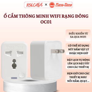 Ổ Cắm Thông Minh Wifi Rạng Đông OC01 – Điều Khiển Qua App, Hẹn Giờ Bật/Tắt, Thiết Kế Nhỏ Gọn