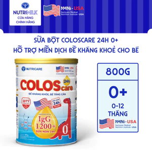 Sữa Bột COLOSCARE 24H 0+ Nutricare Đề Kháng Khoẻ Tăng Cân Cao Lớn Tiêu Hoá Tốt Với Sữa Non 24h IgG 1200+ Từ 0-12 Tháng
