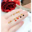 bông tai cỏ bốn lá may mắn sơn màu đen đỏ trắng