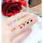 bông tai cỏ bốn lá may mắn sơn màu đen đỏ trắng