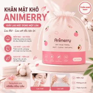 Combo 2 túi Khăn mặt khô Animerry dùng 1 lần lau khô, lau ướt , Giấy lau mặt dùng một lần