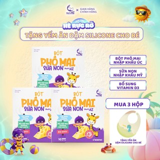 Combo 3 Bột Phô Mai Sữa Non NutriAZ Nguyên Liệu Nhập Khẩu Hỗ Trợ Phát Triển Chiều Cao Cho Bé Ăn Dặm Từ 6 Tháng Tuổi