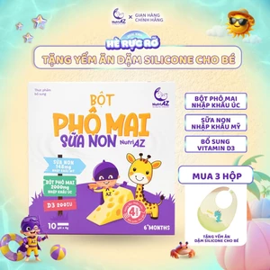 Bột Phô Mai Sữa Non NutriAZ Cho Bé Ăn Dặm Nguyên Liệu Nhập Khẩu Hỗ Trợ Phát Triển Chiều Cao Cho Bé Từ 6 Tháng Tuổi
