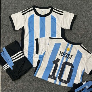 [CÓ IN TÊN] Bộ áo bóng đá trẻ em MESSI , đủ size cho bé 8-65kg, chất thun lạnh thoáng mát Top Kid